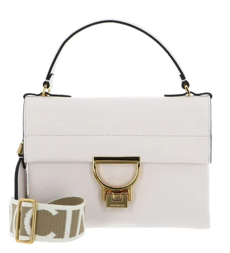 COCCINELLE Arlettis Signature Handbag Grained Leather Handtasche Blanco creme