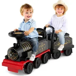 COSTWAY Kinder Elektro Zug mit Waggon - 6V Elektroauto für Kinder ab 18 Monaten - Erlebe Spaß und Abenteuer mit dem COSTWAY Kinder Elektro Zug! Mit 380W Motor, abnehmbarem Waggon, interaktiven Sounds und Stauraum sorgt er für unvergessliche Fahrten. Ideal für kleine Entdecker!