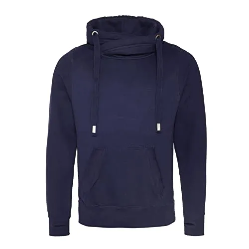 AWDis Herren Asymmetrischer Kapuzenpullover XXL in Blau (Oxford Navy OXN)
