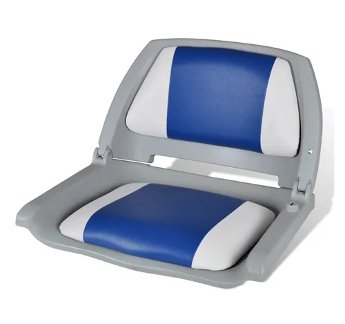 vidaXL Klappbarer Bootssitz - Ergonomischer Anglerstuhl - Bootssitz aus wetterfestem Kunststoff mit klappbarer Rückenlehne für einfachen Transport. Ideal für Angler, bietet Komfort und eine abnehmbare, wasserdichte Polsterung.