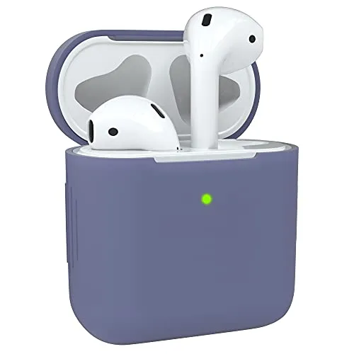EAZY CASE - Schutzhülle für AirPods 1 & 2 Hülle Lila Blau Silikon Case Stoßfest mit Deckel Schutz Antikratz Etui Cover rutschfeste Silikonhülle für Airpod Pro 1. / 2. Generation Silikoncase in Blau