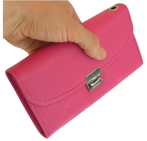 Hamosons Profi Kellnerbörse aus Nappa-Leder, Pink - Kellnerbörse aus hochwertigem Nappa-Leder, ideal für Gastronomieprofis, bietet stilvolle Aufbewahrung und schnellen Zugriff auf Geld und Karten.