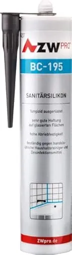 ZWpro BC-195 Sanitärsilikon, für innen und außen, Farbe: transparent, Inhalt: 310 ml