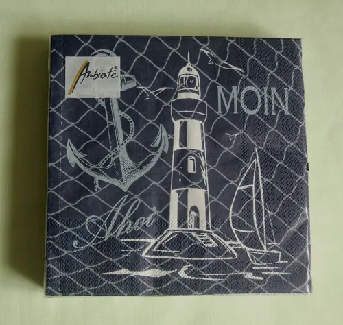 Servietten AHOI MOIN  1 Packung OVP Motivservietten maritim Leuchtturm Anker 20