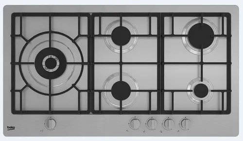 BEKO HIML95225SXE Herdplatte 5 Flammen (WOK) 90 Cm Gusseiserne Grillroste