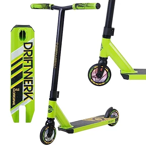 Driftwerk Stunt Scooter Freestyle Kinderroller DS1.5 Mini Green - Stuntscooter für Kinder von 5-9 Jahren, stabil und leicht mit hochwertigen Materialien. Ideal für den Einstieg in die Scooter-Welt und zum Cruisen in der Stadt.