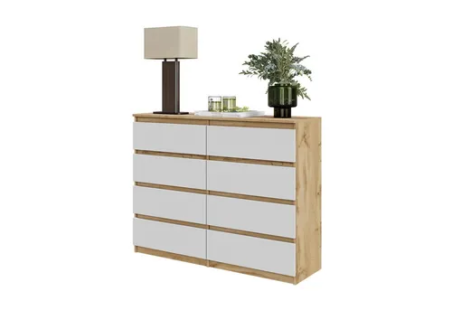 Furnica Kommode GABRIEL mit 8 Schubladen - Eiche Votan - Die stilvolle Kommode Gabriel überzeugt mit 8 geräumigen Schubladen und einem modernen Design. Mit einer Höhe von 92 cm und einer Breite von 120 cm ist sie ideal für die Aufbewahrung und Organisation in jedem Raum.