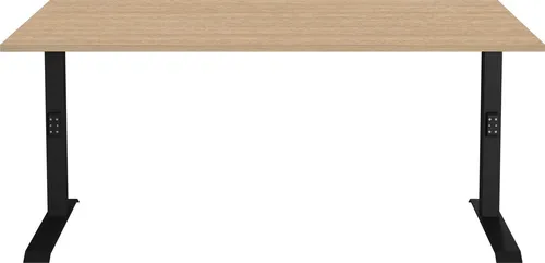 Schreibtisch Arlau – Holzfarben, 160x68x80 cm - Praktischer Schreibtisch Arlau in Holzfarben, ideal für Ihr Home Office. Mit mechanischer Höhenverstellung und kratzfester Oberfläche für eine langlebige Nutzung.