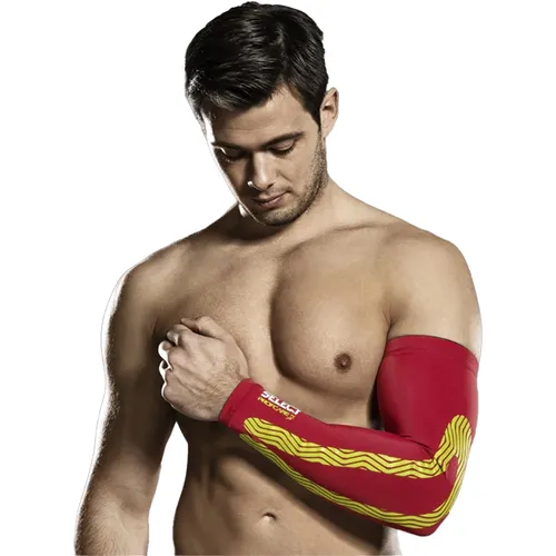 Select Thermounterhemd Kompressions Armbandage rot S - Bandagen - Hochwertige Kompressionsarmbandage in Rot, ideal für Handballspieler zur Unterstützung und Stabilisierung der Muskulatur.