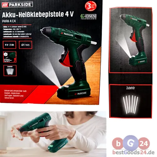 Parkside Akku Heißklebepistole mit 6 Klebestiften