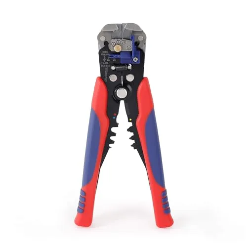 WORKPRO Abisolierzange 200mm Automatisch, Selbsteinstellende Crimpzange, Drahtschneider, Multitool zum Abisolieren für Kabel von 24-10 AWG (0,2-6mm²)