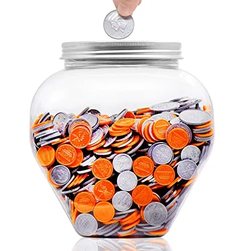 Mczcent Sparschwein Groß, Sparbüchse Transparent für Münzen, 3L Spardose Groß Plastik Durchsichtig, Grosse Spardosen Piggy Coin Money Saving Bank Münzen Jar Box für Jungen Mädchen Kinder Erwachsene