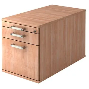 HAMMERBACHER Solid TC20 Rollcontainer Nussbaum - Praktischer Stauraum für Ihr Büro - Rollcontainer mit 3 Auszügen, ideal für geordneten Stauraum und einfaches Gleiten dank eingelassener Rollen. Pflegeleichte Oberfläche und zentraler Schlossmechanismus für Sicherheit.