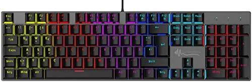 GeneralKeys Gamer Tastatur: Mechanische RGB-Gaming-Tastatur, buntes Licht, Anti-Ghosting, IP45 (LED, USB, Beleuchtete)