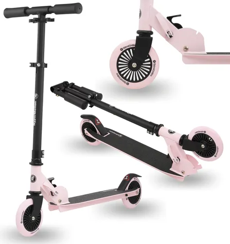 HyperMotion Kinder-Zweirad-Scooter Willy – faltbar & höhenverstellbar, rosa - Roller/Kickboards für Kinder ab 3 Jahren, faltbar und mit 3-stufiger Lenkerhöhenverstellung für optimale Anpassung. Robuste Polyurethan-Räder und rutschfeste Plattform sorgen für Sicherheit und Komfort.