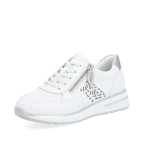 Remonte Sneaker Weiß 39 EU - Sneaker in Größe 39, aus hochwertigem Leder/Synthetik, mit 3,5 cm Plateauhöhe für optimalen Komfort und modernen Style.