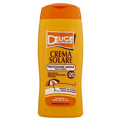 DELICE SOLAIRE Sonnenschutzmittel SPF20 250 ml, wasserfest, UVA/UVB-Filter, dermatologisch getestet