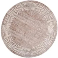 vidaXL Waschbarer Teppich 120 cm Beige - Rutschfester Teppich in Beige, perfekt für jeden Raum und pflegeleicht durch waschbares Material.