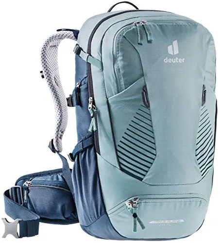 Deuter Trans Alpine 28 SL Damen Fahrradrucksack - dusk-marine - Robuster 28L Fahrradrucksack mit verbesserter Belüftung und flexiblen Schulterträgern. Ideal für Radfahrer, ausgestattet mit Helmhalterung und Pumpenfach.