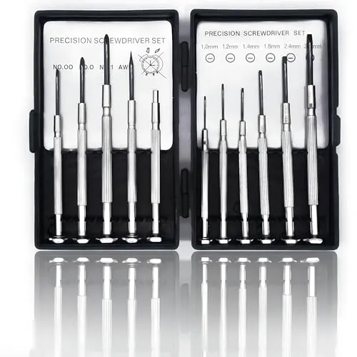 11-teiliges Mini-Schraubendreher-Set, kleines Schraubendreher-Set mit 11 verschiedenen Größen Schlitz- und Kreuzschlitz-Schraubendreher, Computer, Brillen-Reparatur
