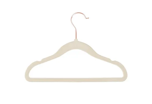 Laleni Kinderkleiderbügel 30 Stück mit Samtbezug - Platzsparende 360° Drehbare Kinder Kleiderbügel in Rosegold & Elfenbein