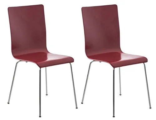 CLP 2er-Set Wartezimmerstuhl Pepe - Ergonomisch und Stilvoll - Bürostühle mit ergonomisch geformtem Holzsitz und stabilen Metallgestellen, erhältlich in 12 Farben. Perfekt für Konferenzen und Wartezimmer, pflegeleicht und komfortabel.