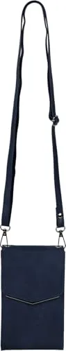 styleBREAKER Mini Umhängetasche mit V-Klappe und Metall Detail | kleine Handytasche zum Umhängen | elegante Crossbody Bag mit Kartenfächern für Damen, Farbe:Dunkelblau