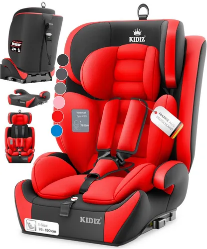 KIDIZ Autokindersitz 9-36 kg - Sicher und Mitwachsend - Autokindersitz Gruppe 1-3 mit 5-Punkt-Gurt und ISOFIX, geprüft nach ECE R129/03. Ergonomische Kopfstütze und leichtes Gewicht von nur 3,8 kg für maximalen Komfort und Sicherheit auf Reisen.