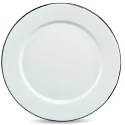 GRANITE WARE Graniteware - Teller Ø22cm aus emailliertem Stahl - Ofen- und spülmaschinengeeignet - Leicht - Stapelbar - Kratzfest - Weiß
