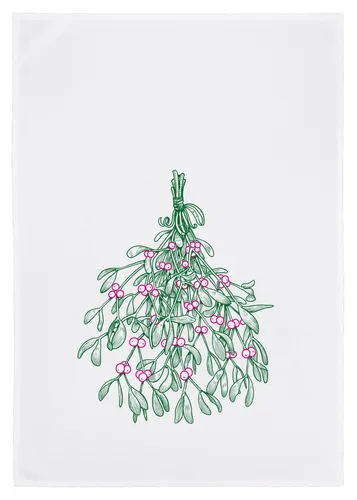 Geschirrtuch 17;30 Hamburg 100% Weihnachten Mistel Mistelzweig X-Mas  Advent