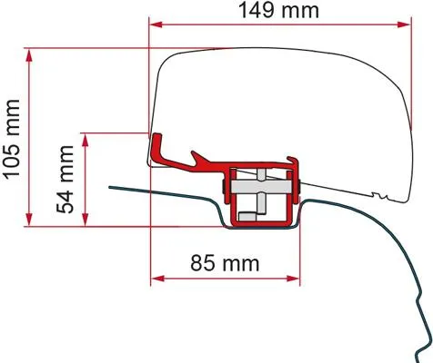 Fiamma F40van Adapter für VW T5/T6, UK Version