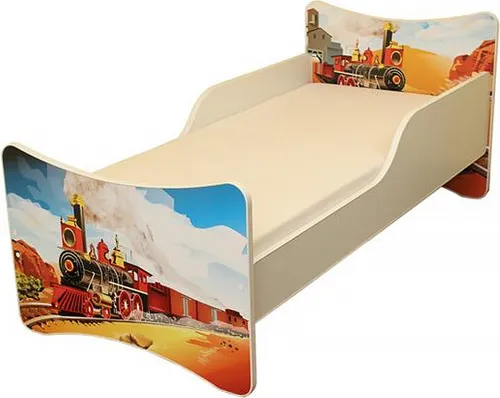 Best for Kids Kinderbett 90x200 cm ohne Matratze mit Rausfallschutz Zug
