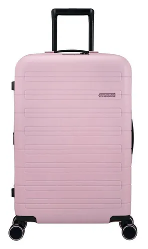 American Tourister Novastream Trolley 67cm - erweiterbar in Soft Pink - Mittelgroßer Koffer aus 100% Polycarbonat mit 4 Rollen, erweiterbar für mehr Stauraum und ausgestattet mit einem TSA-Schloss – ideal für komfortable Reisen.