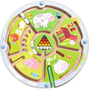 Haba Motorikspielzeug Magnetspiel Zahlenlabyrinth - Motorikbrett aus Holz für Kinder ab 2 Jahren, fördert Feinmotorik und Konzentration durch spielerisches Lernen von Zahlen und Tieren.