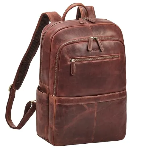 STILORD 'Palermo' XL Lederrucksack für Herren – Vintage Echtleder Businessrucksack 15.6 Zoll - Hochwertiger Lederrucksack für stilvolle Berufstätige. Mit gepolstertem Laptopfach und großem Stauraum für Ordner und Bücher – ideal für Büro und Geschäftsreisen.