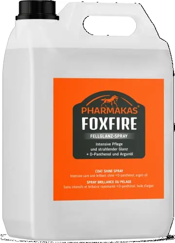 Pharmaka 32521 Foxfire Sprühpflege 5 l - Pferdenahrungsergänzung für Haut, Fell & Hufe, sorgt für eine flexible Gestaltung und langanhaltende Pflege des Fells.
