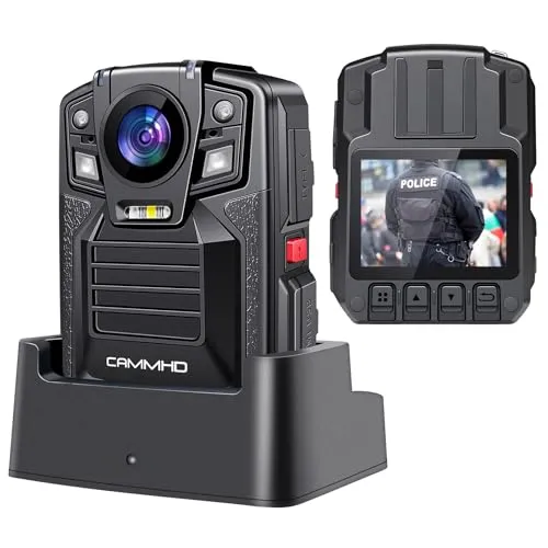 CAMMHD V8 Pro 32GB 2160P Body Cam 42MP wasserdicht Loop-Aufnahme 2 * 2200mAh Batterien mit 10 Stunden Bodycam körperkamera Polizei mit tragbarer Audio- und Videoaufzeichnung für die Tagungen/Wandern