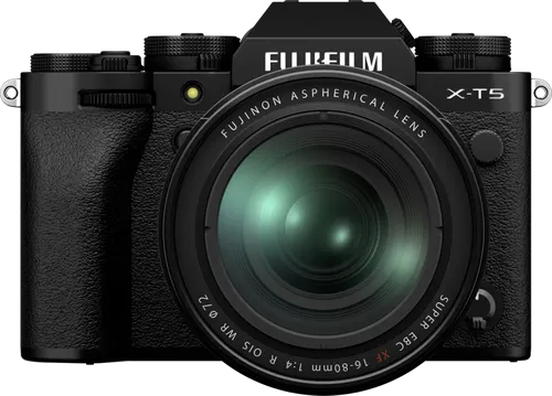 FUJIFILM X-T5 schwarz + FUJINON XF16-80mmF4 R OIS WR Objektiv Kit - Hochleistungs-Systemkamera mit X-Trans CMOS 5 HR Sensor und integriertem Bildstabilisator für beeindruckende Aufnahmen