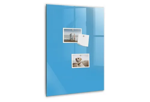 Tulup Magnettafel Blau aus Glas, 40x60 cm – Stilvolle Magnettafel für Büro und Zuhause - Elegante Magnettafel in Blau, ideal zum Organisieren von Notizen und Bildern. Mit bruchsicherer Glasoberfläche, inklusive 5 starken Neodym-Magneten und Marker. Perfekt für kreative Ideen und effiziente Planung!