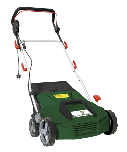 GMEVL 1800 Vertikutierer & Lüfter 1800W - Effizienter 2in1 Vertikutierer und Lüfter mit 38 cm Arbeitsbreite, werkzeuglosem Walzenwechsel und 40 Liter Fangsack für eine mühelose Rasenpflege.