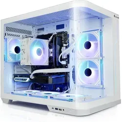 Kiebel Panorama Curve V Gaming-PC mit AMD Ryzen 7 und RTX 5060 Ti - Leistungsstarker Gaming-PC mit gebogenem Glasdesign. Perfekte Kühlung und individuelle ARGB-Beleuchtung für ein beeindruckendes Gaming-Erlebnis in FullHD und WQHD.