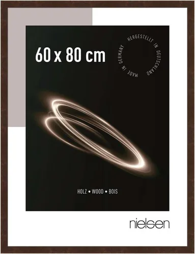 Nielsen Bilderrahmen Essential 60x80 cm, Dunkelbraun - Eleganter Bilderrahmen aus Holz in Dunkelbraun, ideal zum Schutz und zur Präsentation Ihrer Fotos. Mit Klarglasabdeckung für perfekten Schutz vor Staub.