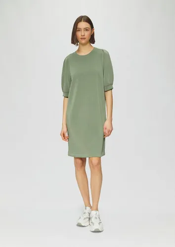 s.Oliver Minikleid Kleid Kurzes Scuba-Kleid mit Faltendetail am Arm