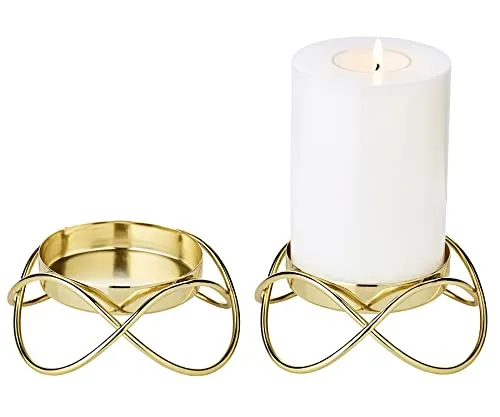 EDZARD 2er Set Kerzenhalter Bastia Gold - Nussknacker - Stilvolles Kerzenleuchterset aus rostfreiem Edelstahl, ideal für eine elegante Atmosphäre und vielseitig dekorierbar.
