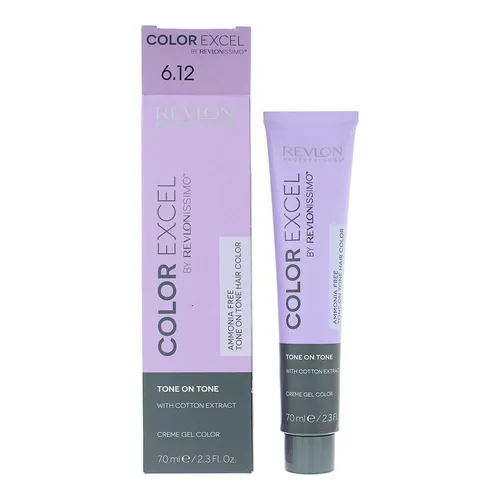 Revlon Color Excel 6.12 Dark Ash Iridescent Blonde Creme Gel Hair Colour 70ml