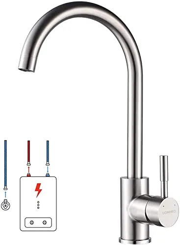 Lonheo Niederdruck Wasserhahn Küche Armatur, - Küchenarmatur mit modernem Design, ideal für Niederdrucksysteme und sorgt für eine einfache Handhabung beim Kochen.