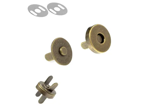 maDDma 10er Set Magnetverschluss Taschenschloss, Metall, Nähzubehör Gurtstecker (10 Stk., 10-tlg), 14-14mm