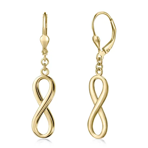 MATERIA Gold Ohrhänger Unendlichkeit Liebe - Elegante Hängeohrringe aus 925 Silber mit sicherem Brisurenverschluss, ideal für besondere Anlässe und in verschiedenen Farben erhältlich.