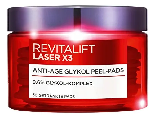 L'Oréal Paris RevitaLift Laser X3 Anti-Age Glykol Peel Pads, 30 ml