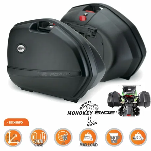 Givi K33N Monokey Side Case, Set of 2 - Motorrad-Gepäckträger & Boxen, langlebige und robuste Seitentaschen für sicheres und stilvolles Reisen auf zwei Rädern.